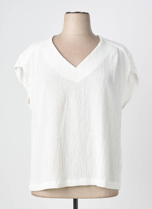 Top stretch manches courtes blanc QUATTRO femme