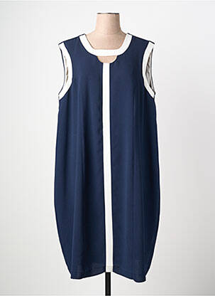 Robe mi-longue manches courtes manches courtes bleu JUMFIL femme