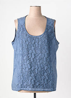 Top coupe cintrée sans manche bleu JUMFIL femme