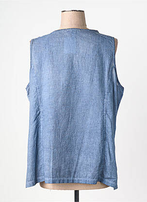 Top coupe cintrée sans manche bleu JUMFIL femme