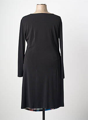 Robe mi-longue imprimé fantaisie manches longues noir JUMFIL femme