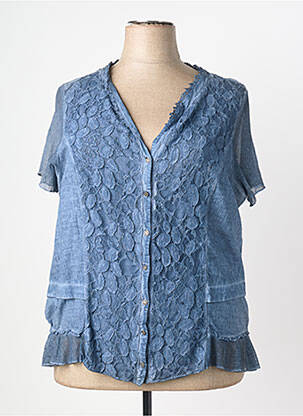 Chemisier manches courtes manches courtes bleu JUMFIL femme
