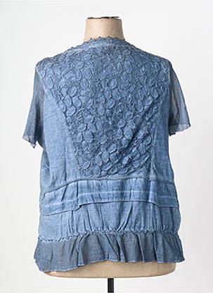 Chemisier coupe droite manches courtes bleu JUMFIL femme