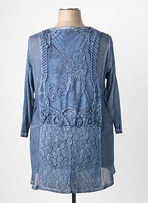 Tunique manches longues fermeture boutonnée sur le devant bleu JUMFIL femme