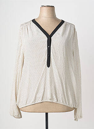Top imprimé fantaisie manches longues beige SAINT HILAIRE femme