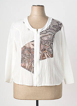 Veste casual col rond blanc QUATTRO femme