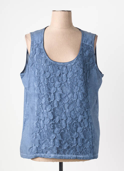 Top coupe cintrée sans manche bleu JUMFIL femme
