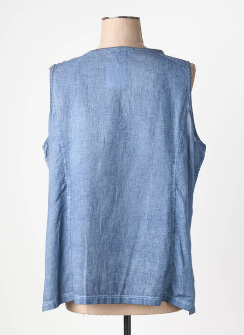 Top coupe cintrée sans manche bleu JUMFIL femme