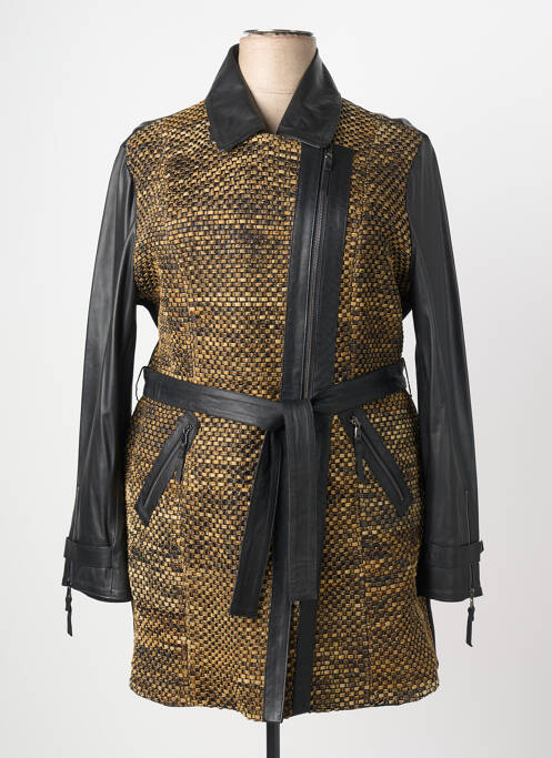Manteau court manches longues sans capuche noir JUMFIL femme