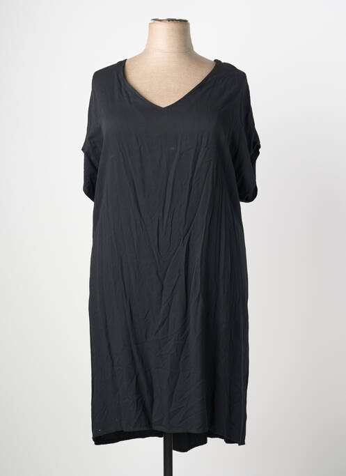 Robe mi-longue manches courtes manches courtes noir QUATTRO femme