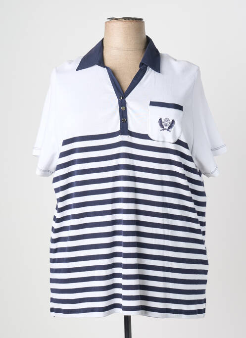 Polo imprimé rayures manches courtes blanc JUMFIL femme