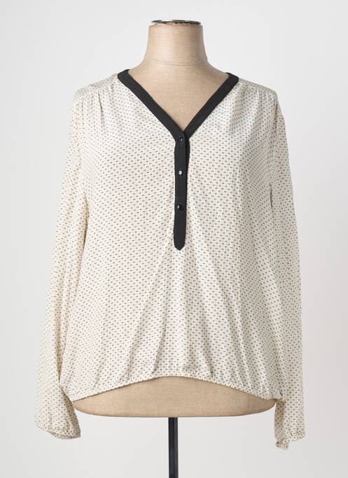 Top imprimé fantaisie manches longues beige SAINT HILAIRE femme