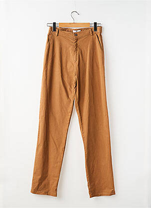 Pantalon chino tissage popeline taille ajustable marron PROSTYLE fille
