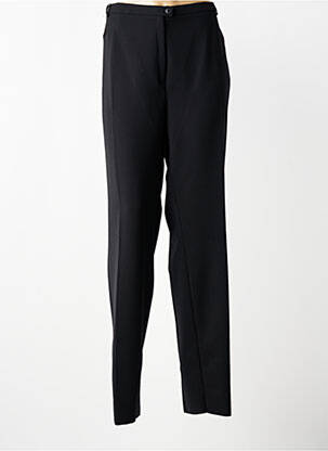 Pantalon droit fermeture zippée sous rabat boutonné noir CHRISTIAN MARRY femme