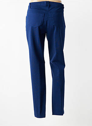 Pantalon droit fermeture zippée sous rabat boutonné bleu JUMFIL femme