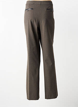 Pantalon droit fermeture zippée sous rabat boutonné gris LAUREN VIDAL femme