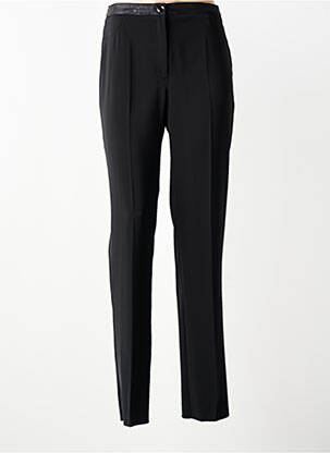 Pantalon droit fermeture zippée sous rabat boutonné noir JUMFIL femme