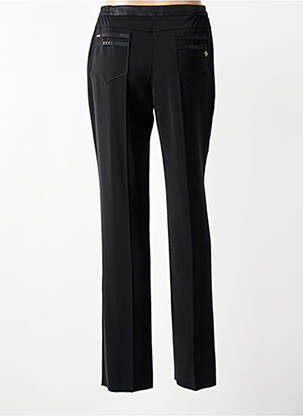 Pantalon droit fermeture zippée sous rabat boutonné noir JUMFIL femme
