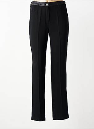 Pantalon droit tissage popeline taille normale noir JUMFIL femme