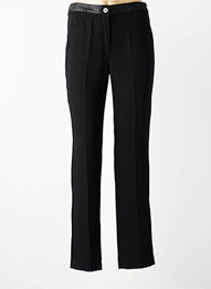 Pantalon droit tissage popeline taille normale noir JUMFIL femme