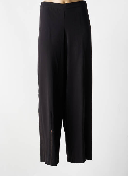 Pantalon droit fermeture zippée sous rabat boutonné marron CREA CONCEPT femme