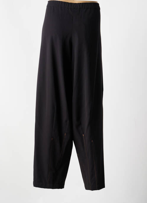 Pantalon droit fermeture zippée sous rabat boutonné marron CREA CONCEPT femme
