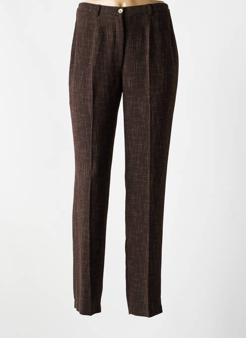 Pantalon slim taille élastique taille haute marron JUMFIL femme