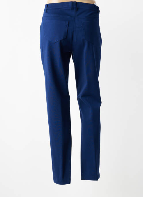 Pantalon droit fermeture zippée sous rabat boutonné bleu JUMFIL femme