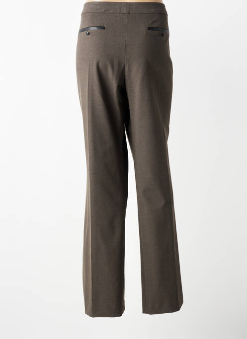 Pantalon droit fermeture zippée sous rabat boutonné gris LAUREN VIDAL femme