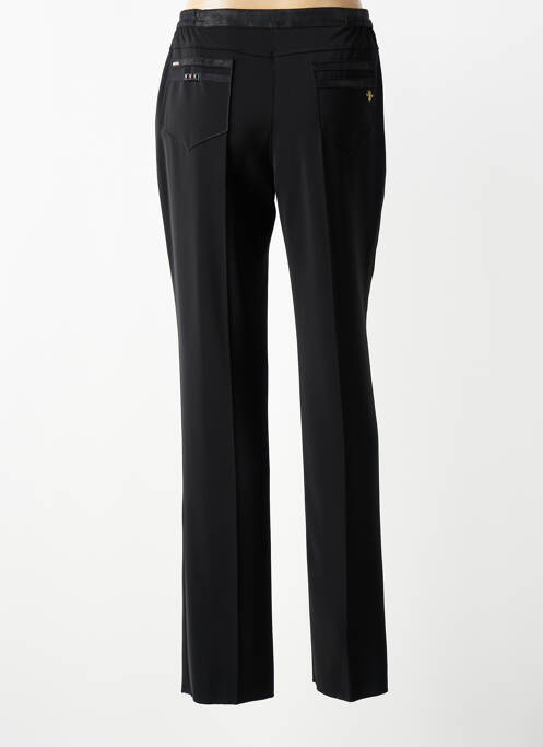 Pantalon droit fermeture zippée sous rabat boutonné noir JUMFIL femme