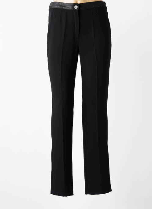 Pantalon droit tissage popeline taille normale noir JUMFIL femme