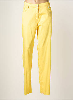 Pantalon slim tissage popeline taille normale jaune JUMFIL femme