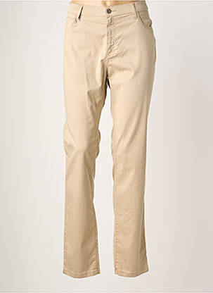 Pantalon slim tissage popeline taille normale beige BRUNO SAINT HILAIRE femme