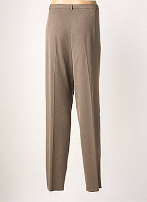 Pantalon droit fermeture zippée sous rabat boutonné taille normale marron CHRISTIAN MARRY femme