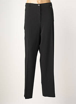 Pantalon droit tissage crêpe taille normale noir BRUNO SAINT HILAIRE femme