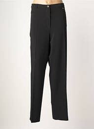 Pantalon droit tissage crêpe taille normale noir BRUNO SAINT HILAIRE femme