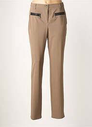 Pantalon slim taille élastique taille haute marron JUMFIL femme