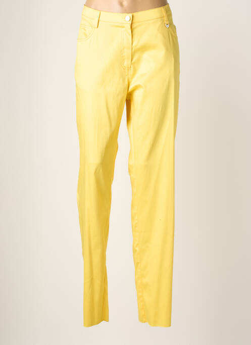 Pantalon slim tissage popeline taille normale jaune JUMFIL femme