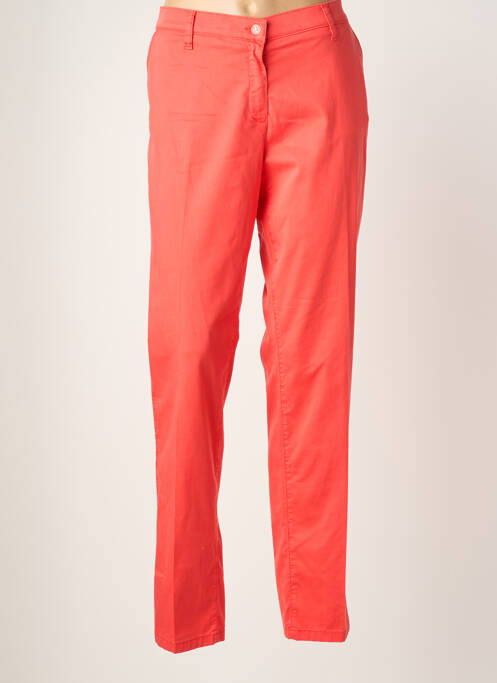 Pantalon chino tissage popeline taille normale rouge BRUNO SAINT HILAIRE femme