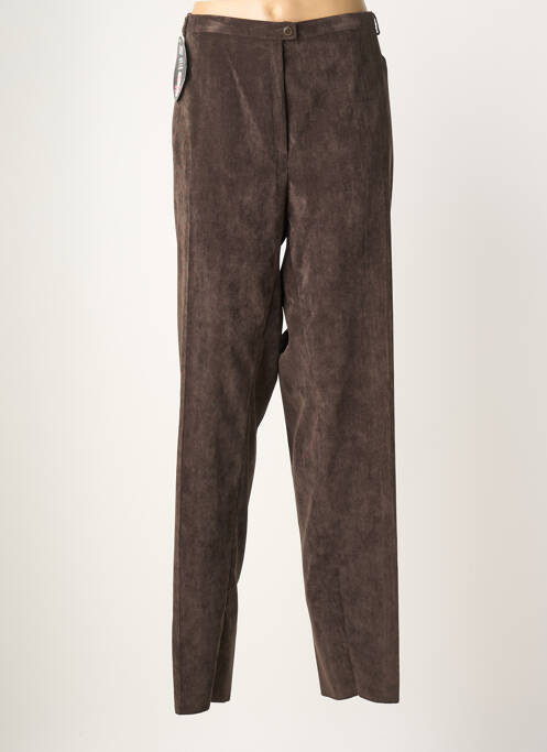Pantalon droit stretch taille normale marron CHRISTIAN MARRY femme