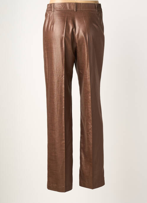 Pantalon droit taille à pinces taille haute marron JUMFIL femme