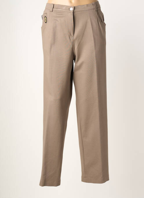 Pantalon droit stretch taille normale marron JUMFIL femme