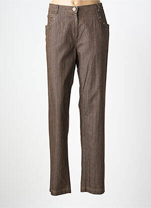 Pantalon droit stretch taille normale marron JUMFIL femme