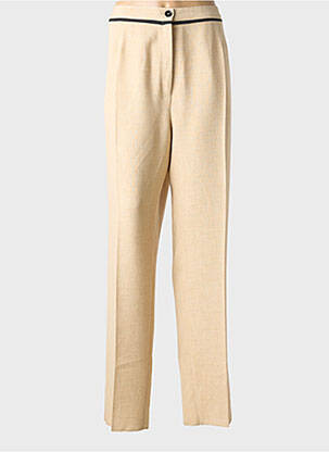 Pantalon droit fermeture zippée sous rabat boutonné taille normale beige JUMFIL femme