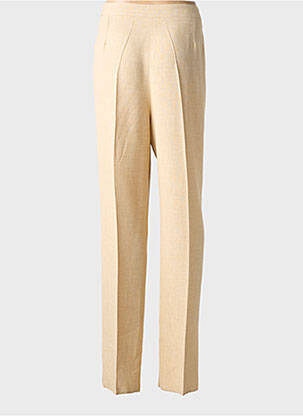 Pantalon droit fermeture zippée sous rabat boutonné taille normale beige JUMFIL femme