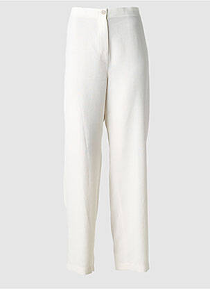 Pantalon droit tissage crêpe taille normale blanc JUMFIL femme
