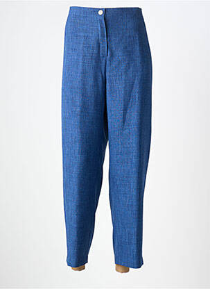 Pantalon droit tissage crêpe taille normale bleu JUMFIL femme