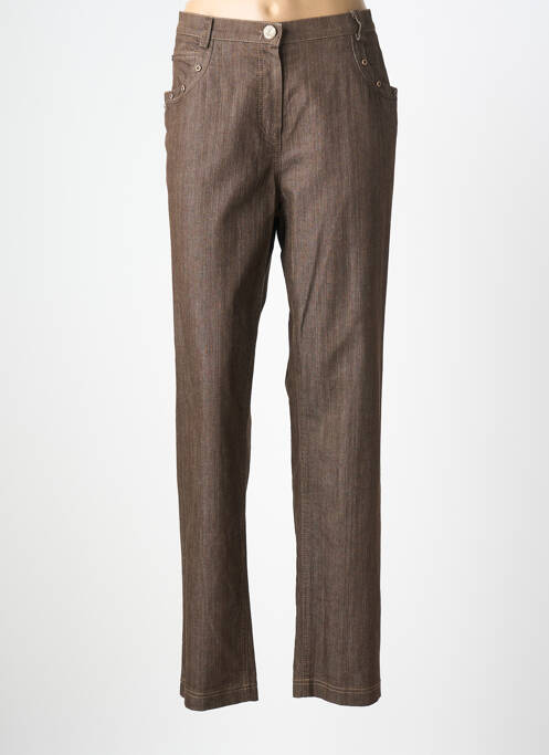 Pantalon droit stretch taille normale marron JUMFIL femme