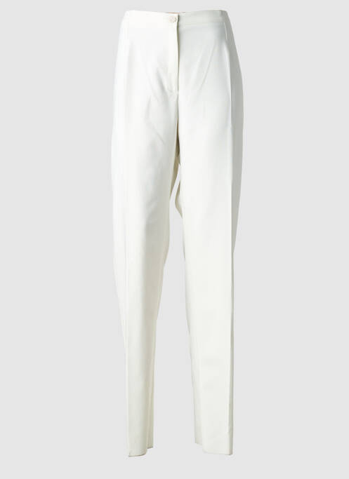 Pantalon droit fermeture zippée sous rabat boutonné taille normale blanc JUMFIL femme