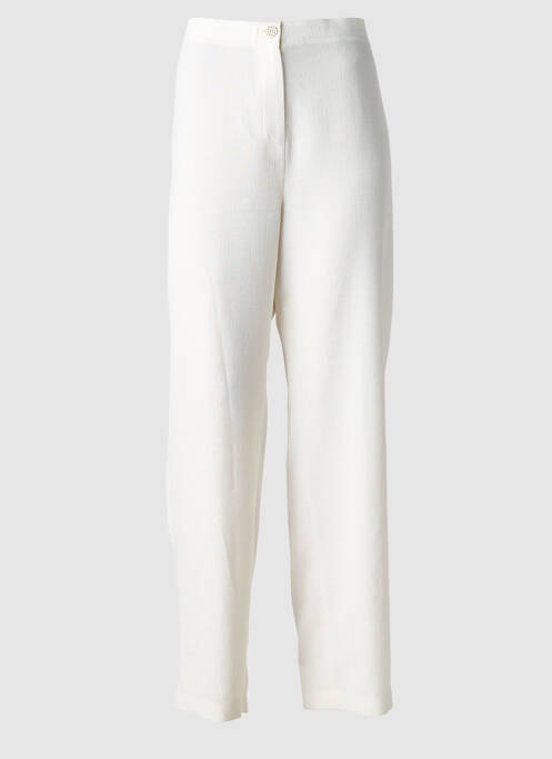 Pantalon droit tissage crêpe taille normale blanc JUMFIL femme